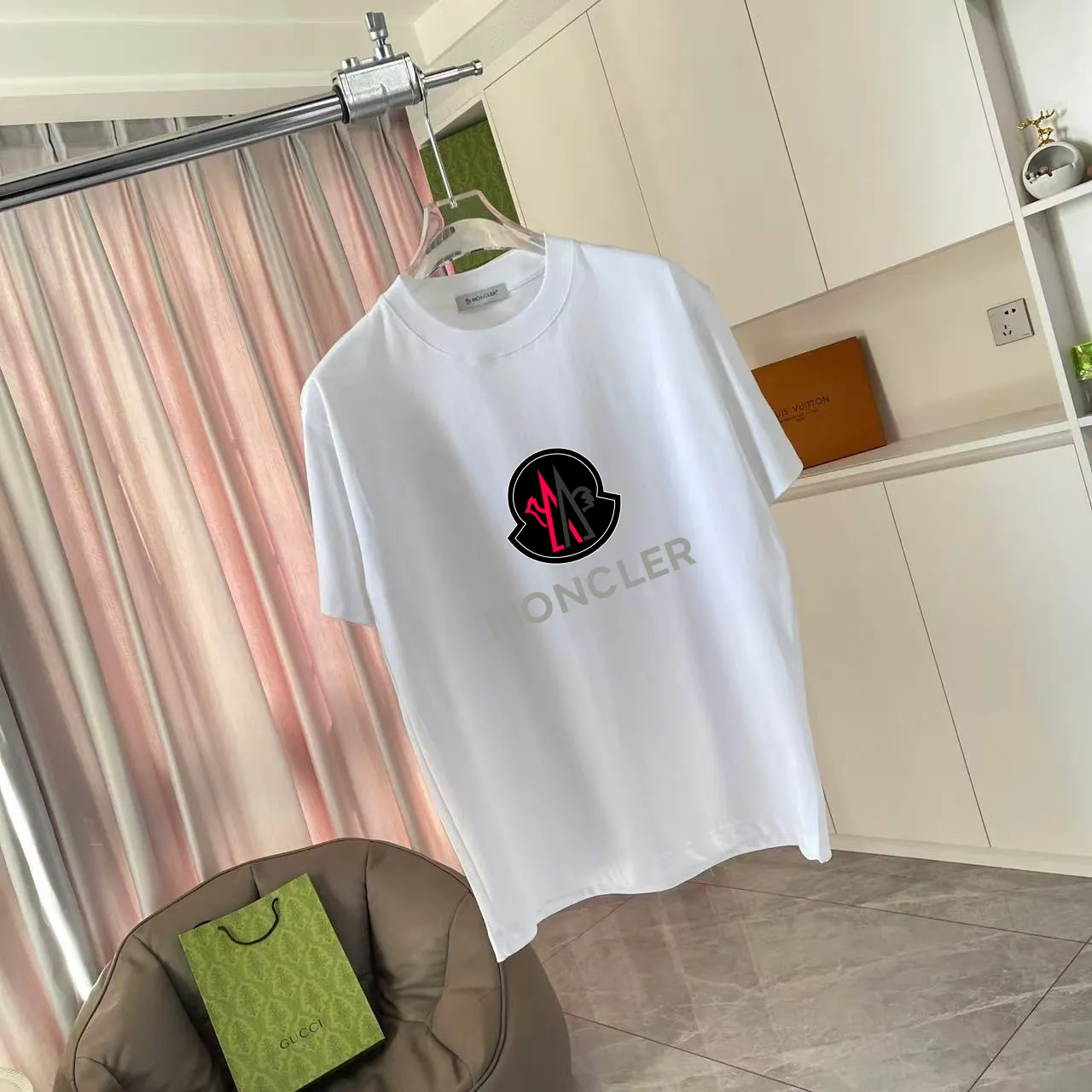 Moncle* 2025 New Arrival logo 300 t Same Style Size：S M L XL XXL ：Black White Blue Gray